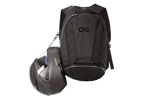 OG Original EZ-RiderPRO Sac à Dos Moto Noir Extensible 28-35L, Sacoche Porte-Casque Motard, Sangle Casque, Étanche, Portable, Réfléchissant, Logo Noir