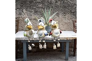 Eivdru 3 pezzi di gallina decorativa da giardino in ceramica, decorazione da giardino, galline, statuette decorative da giardino, decorazione per esterni, statua in resina, balcone, soggiorno
