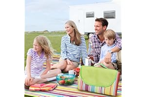 TFSZE Coperta Picnic 150x200cm, Stuoia Campeggio con Maniglia, Impermeabile, Pieghevole per Spiaggia e Campeggio (Arcobaleno)