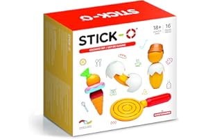 Stick-O Jeu de Construction magnétique pour Enfants à partir de 1,5 Ans, Jouets de Construction créatifs et éducatifs, kit d'amis de Cuisine pour Filles et garçons, Jouets Montessori, 16 pièces