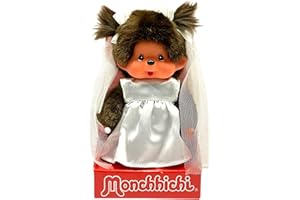 Sekiguchi 244058-Monchhichi Garçon Original, Figurine marié, Animal en Peluche Brun d'environ 20 cm, 244058