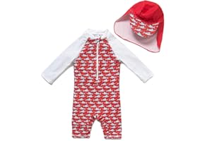 BONVERANO Bañador Bebé Niña Manga 3/4 UV 50 + Bañador Enterizo