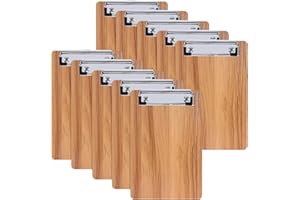 LELADY JEWELRY LELADY Portapapeles A6 con Pinza, 10 Piezas Mini Portapapeles de Madera con Pinza, A6 Portapapeles Pequeño, Tableros con Pinza para Notas, Clipboard A6