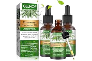 LUCERY-TÖYER 90ML Rosemary Oil, Huile de Romarin Pour Cheveux, Soins De La Peau, Sourcils Et Cils, Huile Essentielle De Romarin Pour Pousse Hair Growth, Stimule La Croissance Des Cheveux
