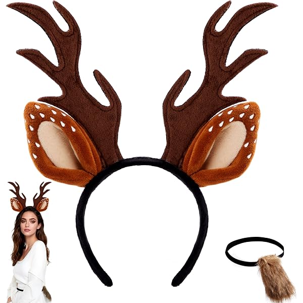 Fascia Per Capelli Con Corna Di Renna In Peluche – 2 Pezzi – Natale Per Bambini E Adulti - 4