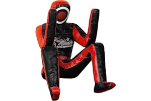 FNINE SPORTS MMA Grappling Dummy, BJJ Wrestling Dummy defensive Position Brazilian JIU Jitsu Submission Self Defense Training Judo Punching Bag Vinyl Dummy 180cm UNFILLED