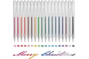 EooUooIP Stylo Gel Paillette,18 Stylos Stylo Paillette, Stylos à Bille à Encre Gel, avec Encre à Séchage Papide Ensemble de Stylos Gel Rétractables,pour Livres à Colorier