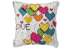 SKTWOE DIY Knüpfteppich Zum Selber Knüpfen 1 Set Knüpfpackung für Kinder & Erwachsene Kissenbezug Knüpfkissen Knüpfset Teppich 3D-Stickblumen Für Erwachsene Kinder,A