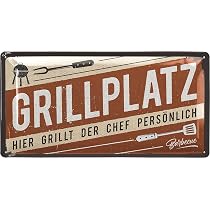 Metallschild 'BBQ Rules' – 20x30 Cm, Lustiges Wanddekoration Für Garten, Küche Oder Grillbereich, Geschenk Für Papa
