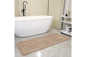 SOANNY Tappeto da Bagno Camel Grande in Microfibra Morbida, Retro Antiscivolo e Assorbente, Ispessito e Lussuoso, Lavabile in Lavatrice, 60 x 150 cm