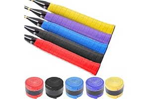 AIDI Racquet Grip, 5PCS Super Absorbent Badminton Racket Grip, Anti Slip tennis racket grip tape, Tennis Badminton Racket Overgrips Handle Grip Tape for Tennis Racquet Grips, Badminton Racket Grips