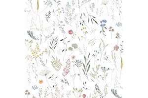 CiCiwind Papel pintado autoadhesivo de 41 cm × 10 m, diseño de flores, color blanco, para muebles, autoadhesivo, resistente al agua, para pared, armario, muebles, decoración