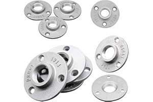 HJFH Brida Roscada 3/4" BSP 10pcs Brida del Piso Brida de tubo Metálica Aleacion de Aluminio con 3 Orificios para Decoración del Estilo Industrial y Bricolaje Vintage
