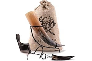 VIKING CRAFT Corne à boire Viking - Grand cadeau pour femme et homme - Cadeau de Noël - Anniversaire - Fête des pères - Cadeau de mariage - Ami - Papa - Maman - Frère - Sœur - Amusant - Partenaire - Opa