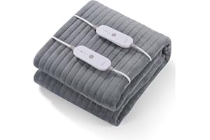 ‎CURECURE Wärmeunterbett 160 x 140 cm für Doppelbett mit 2 Temperaturzonen & Abschaltautomatik, 4 Heizstufen, Schnellaufheizung, Abnehmbarer Controller, Einfache Matratzenfixierung