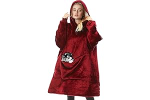 Yutdeng Batamanta Mujer Manta da Sudadera con Capucha Gigante Tamaño Mujer Hombres Sherpa de Gran Otoño Invierno Súper Suave y Cálida Chaqueta de Pelo