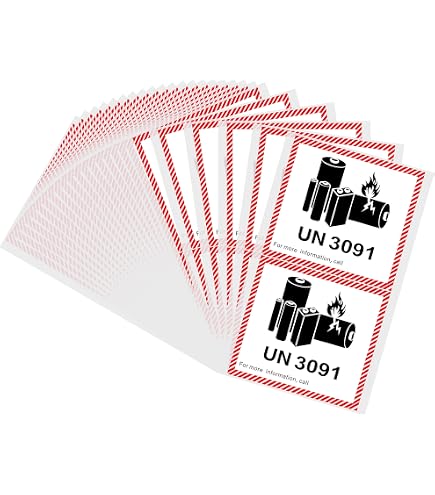UN 3481 Hazardous Material Lithium Ion Batteries Contained In Equipment Class 9 Shipping Stickers 4 X 4 75 Inches Wide 500 Labels On A Roll