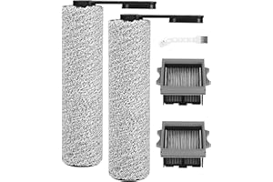 Toaren Rouleau de Brosse de Rechange et Filtre Accessoires pour Tineco Floor One S5 Combo pour Aspirateurs Secs et Humides,2 Rouleaux de Brosse,2 Filtres HEPA,1 Brosse de Nettoyage
