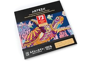 Arteza Libro da colorare per adulti, 15 x 15 cm, 72 fogli, design oceanico, fogli da colorare staccabili da viaggio da 45 kg, forniture d'arte per rilassarsi, riflettere e decomprimere