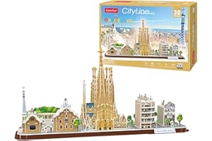 PARTY TOWN Puzzle 3D - Barcelona City Line | Puzzle 3D Enfant Et Puzzle 3D Adulte | Puzzle Enfant 8 Ans | Construction Enfant | Maquette Jouet Enfant |186 Pièces