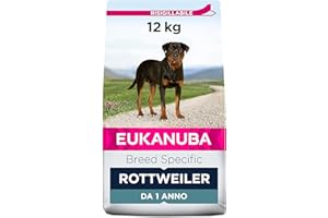 Eukanuba Breed Specific Alimento Secco per Rottweiler Adulti, Cibo per Cani Adattato in Modo Ottimale alla Razza 12 kg