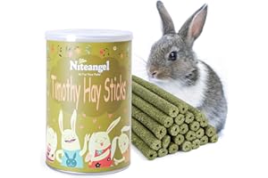 Niteangel atural Timothy Hay Sticks, Timothy Molar Rod for Rabbits, Chinchilla, Guinea Pigs and Other Small Animals (Timothy-Heu)
