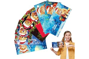 ZANKIE 8 Pack 5D 5D Greeting Cards for Adults Series Round Drill Crystal Art Craft Paint by Number Kits Friends