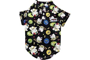 FETCHER Black Kitty Cartoon Theme Printed Warm Winter Polo Sweatshirt Sweater Jacket Coat for Dogs and Cats Winter wear (22" XXL)