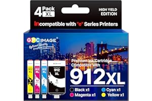 GPC Image Cartouche 912 912XL Compatible pour HP 912 912XL Cartouche d'encre pour HP OfficeJet Pro 8022 8024 8020 8023 OfficeJet 8012 8014 8010 8015 8017 (Noir Cyan Magenta Jaune, 4 Pack)