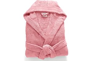 Jasmin Elinor Mens Ladies Unisex Egyptian Cotton Terry Towelling Shawl Collar And Hooded Bathrobe