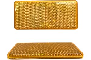 DOJA Barcelona | Reflectante para Remolques Rectangular | Catadioptrico Adhesivo | Pack 10 Amarillo | Reflectantes Remolque, Catadrioptico Caravana, Catadioptrico Tractor, Catadioptrico Moto, Coche