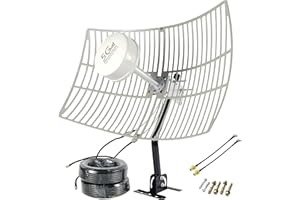 GAINFI Ultra dłuższy zasięg kierunkowe anteny paraboliczne 4G 5G WIFI Mimo komórkowe 698-6000MHz 2X30dBi obsługują wszystkie markowe routery, wszystkie paski B3 1800 MHz B20 800 MHz Band1 2100 MHz dla wszystkich operatorów