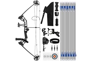 REAWOW Compound Bow and Arrow Kit for Adult and Youth Hunting Bow Archery Set with 6 Carbon Arrows 30-60 Lbs, Fully Adjustable for Women Men and Youth,310 FPS Speed, 5 Pin Sight,Bow Release