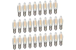 ERZGEBIRGSLICHT GLÜCK AUF Erzgebirgslicht - AUSWAHL - 28 Stück LED Filament Topkerze 34 V 0,2 W für 7 Brennstellen E10 Riffelkerze Ersatzbirne Glühbirne Glühlämpchen für Lichterketten Pyramide Schwibbogen