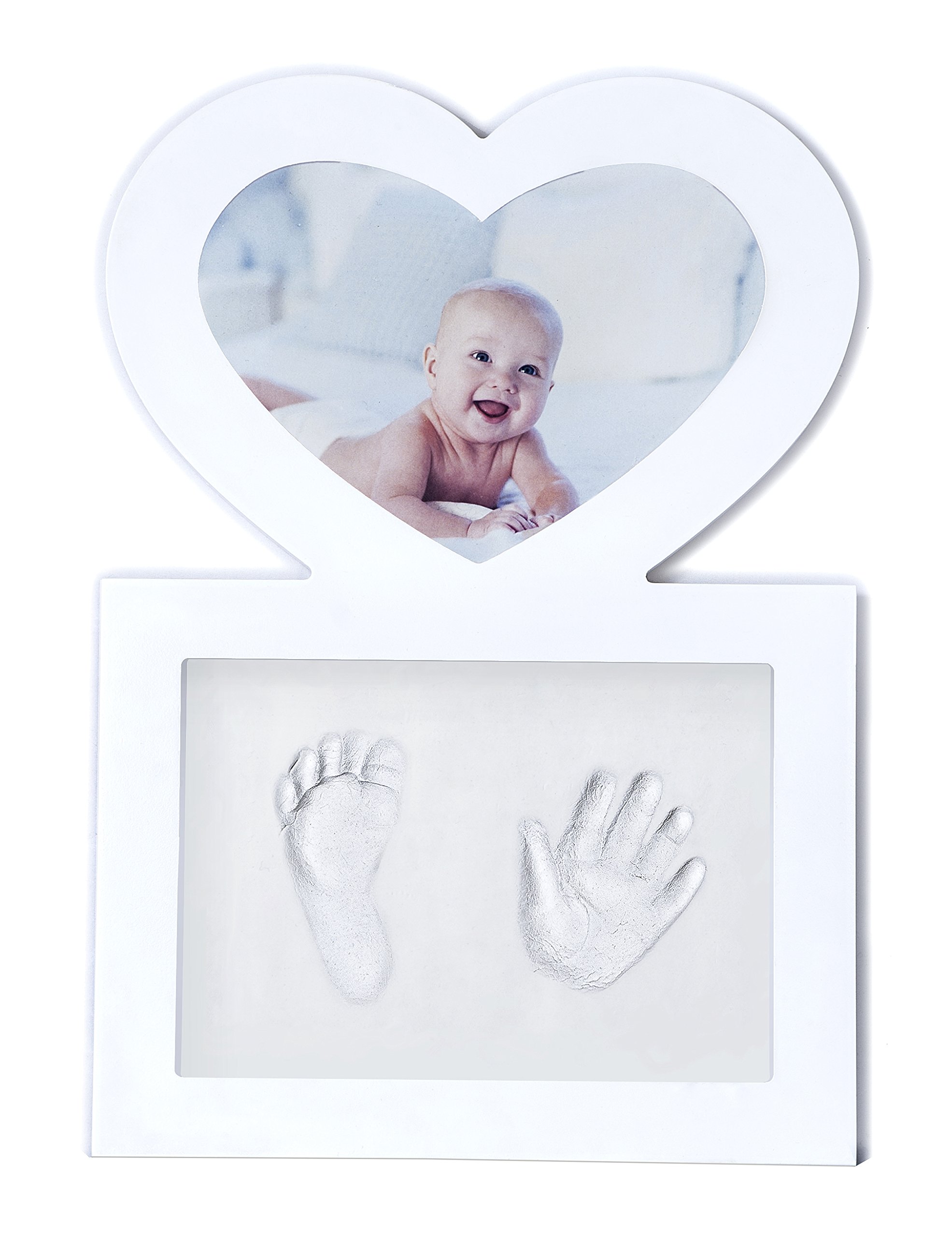 Kit Moulage Empreintes Bébé Doubleme - Cadre Photo Avec 2 Empreintes Et 2 Photos