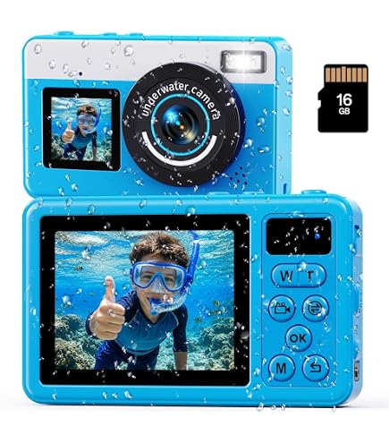 Tosaju Appareil Photo Submersible Enfant – étanche 10m, 48MP, Vidéo 1080p, Flottant, Avec Carte 32GB – Pour Piscine Et Plage