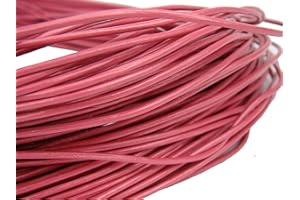 esnado Cordon en cuir rond 2 mm rose (10 mètres, rose)