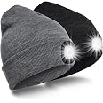 Bonnet Avec Lumière LED + Bluetooth Rechargeable - Chaud, Confort, 3 Modes Lumineux, Idéal Pour L'hiver, Running, Cadeau