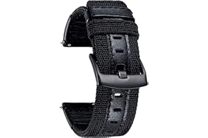 Aliwisdom Nylonowy pasek zastępczy 20 mm, 22 mm, 24 mm, do smartwatcha, uniwersalny, do zegarków, szybka złączka, płócienny, skórzany, metalowy, dla mężczyzn i kobiet