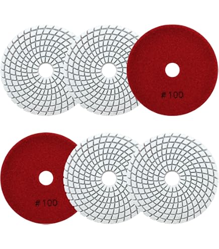 Disques Diamant Polissage Pierre - 12 Pièces 100mm - Grains 50 à 800 - Pour Granit, Marbre, Quartz