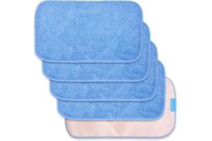 KEEPOW Recambios para trapeador de microfibra compatibles con MR. SIGA Professional Mop, doble cara, 5 unidades