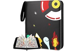 TAOPE Trading Card Binder with Sleeves, 900 Cards Zipper Binder Card Holder Collectors, Album Folder Carrying Case with 50 Removable Sleeves 9-Pocket Sheets for Football Card Display