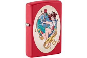 ‎ZIPPO Zippo Stormy Lover, Zapalniczka Sztormowa, Kolorowy Nadruk, do Napełniania, Wielokrotnego Użytku, Wiatroodporna Konstrukcja, Pudełko na Prezent, Wykonano w USA, Kolor Czerwony Matowy (Red Matte)