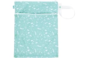 TotsBots Wet Baby Bag - Waterproof Organiser Storage Bags for Nappy Changing, Baby Clothes, Reusable Nappies, Wipes, and Baby Accessories (Forest Floor)