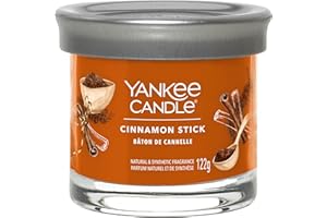 Yankee Candle Podpis świeca zapachowa, mała świeca w kształcie cynamonu z podwójnymi knotami, mieszanka wosku sojowego, długa paląca się świeca, idealny prezent dla kobiet