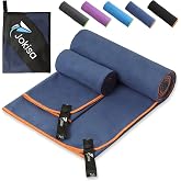 Jokisa 2 Piece Microfibre Towel (180 x 90 cm Swimming Pool Towel+100 x 50 cm Gym Towel), Quick Drying and Sand Free Beach Tow