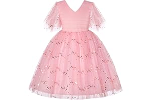 BUNNY LULU Filles Robe inclinée épaule Demoiselle d’honneur Mariage Princesse Arc des Enfants Bal d’Anniversaire soirée Spectacle Lavande