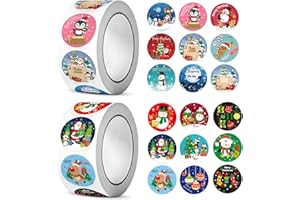 TBCZVX 1000 Pcs Christmas Stickers, Christmas Stickers for Crafts, Christmas Sealing Sticker Christmas Decoration Stickers Christmas Sticker Label for Crafts Scrapbooking Card Candy Wrap Decoration