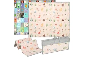 AIYAPLAY Tapis de jeu pour bébé pliable et réversible, 180 x 150 x 1 cm, tapis de sol en mousse épais, antidérapant et imperméable, motif d'alphabets et animaux favorisant le développement sensoriel