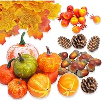 Thanksgiving Konfetti Set – 100 Stück Kürbis & Ahornblatt Deko, Herbstliche Streudeko